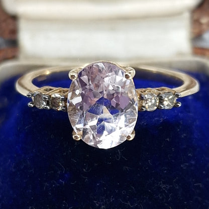 Vintage Morganite and Chocolate Diamond Ring