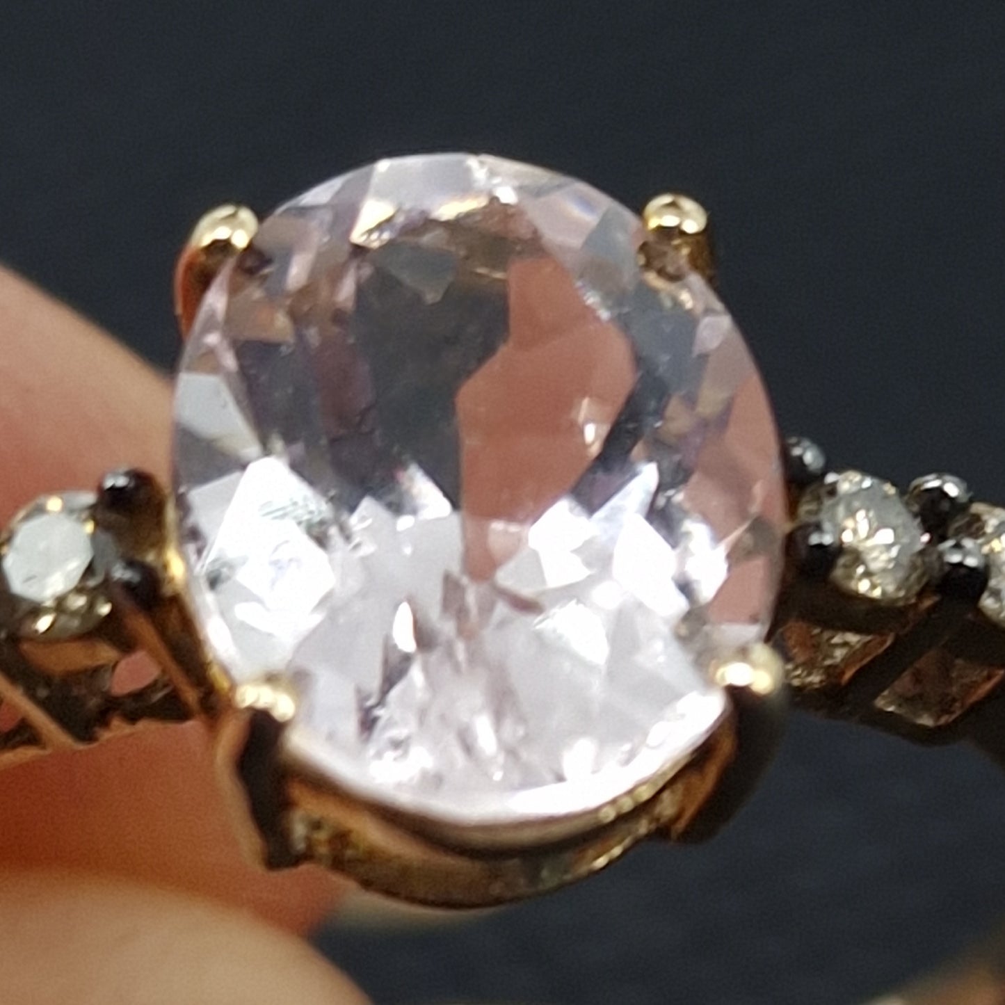 Vintage Morganite and Chocolate Diamond Ring