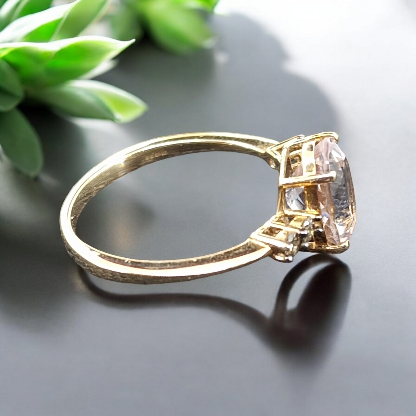 Vintage Morganite and Chocolate Diamond Ring